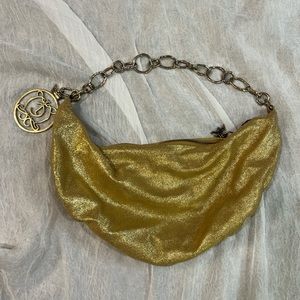 Y2K vintage juicy couture gold sheen leather purse